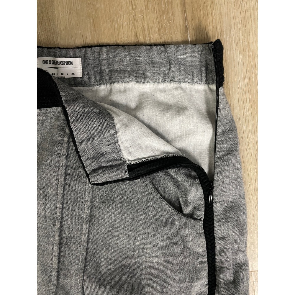 One Teaspoon Harem Pants Womens XXS Grey Black Stripe Drop Crotch Boho Trousers - Picture 4 of 10